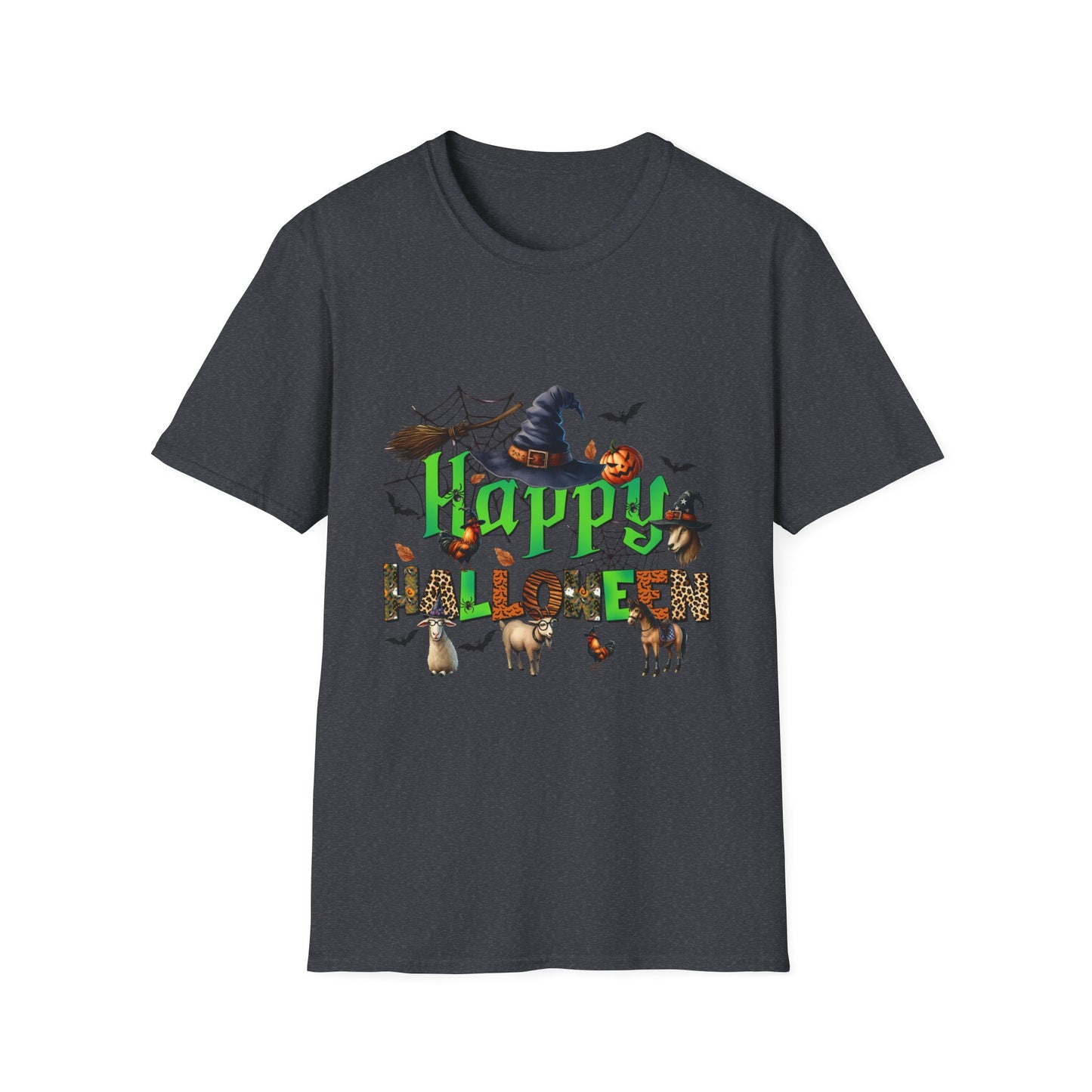 Happy Halloween  Fall FarmUnisex Softstyle T-Shirt - "Happy Halloween" Design
