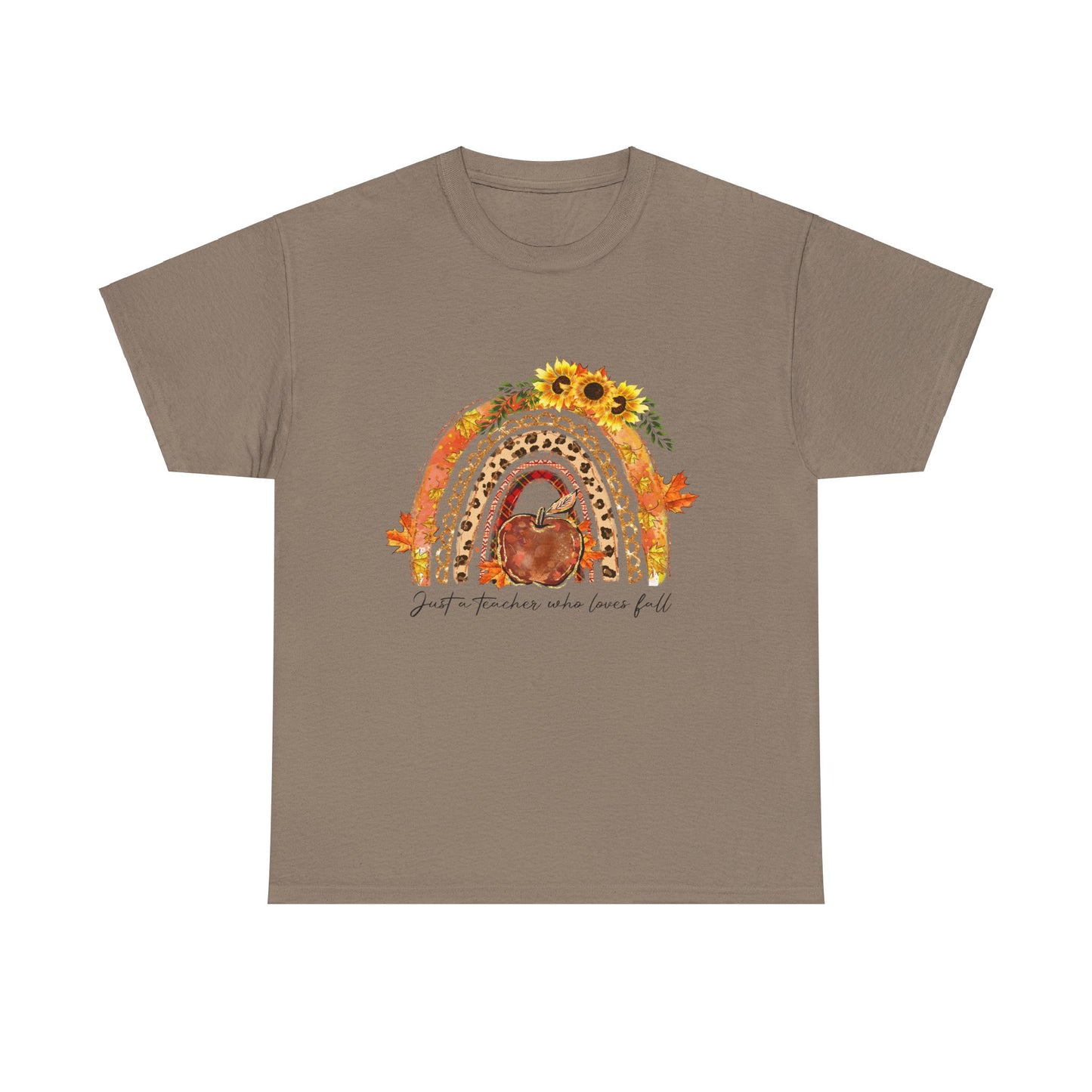 Fall Vibes Unisex Heavy Cotton Tee - 'Just a Teacher Who Loves Fall'