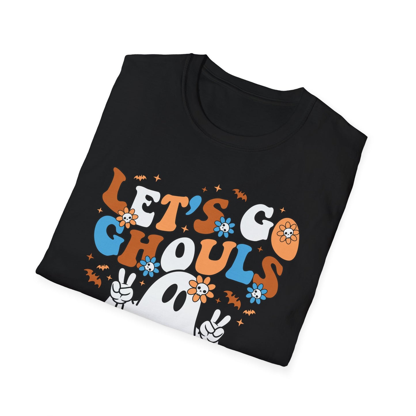 Let's Go Ghouls Unisex Softstyle T-Shirt – Fun Halloween Tee for Ghost Lovers