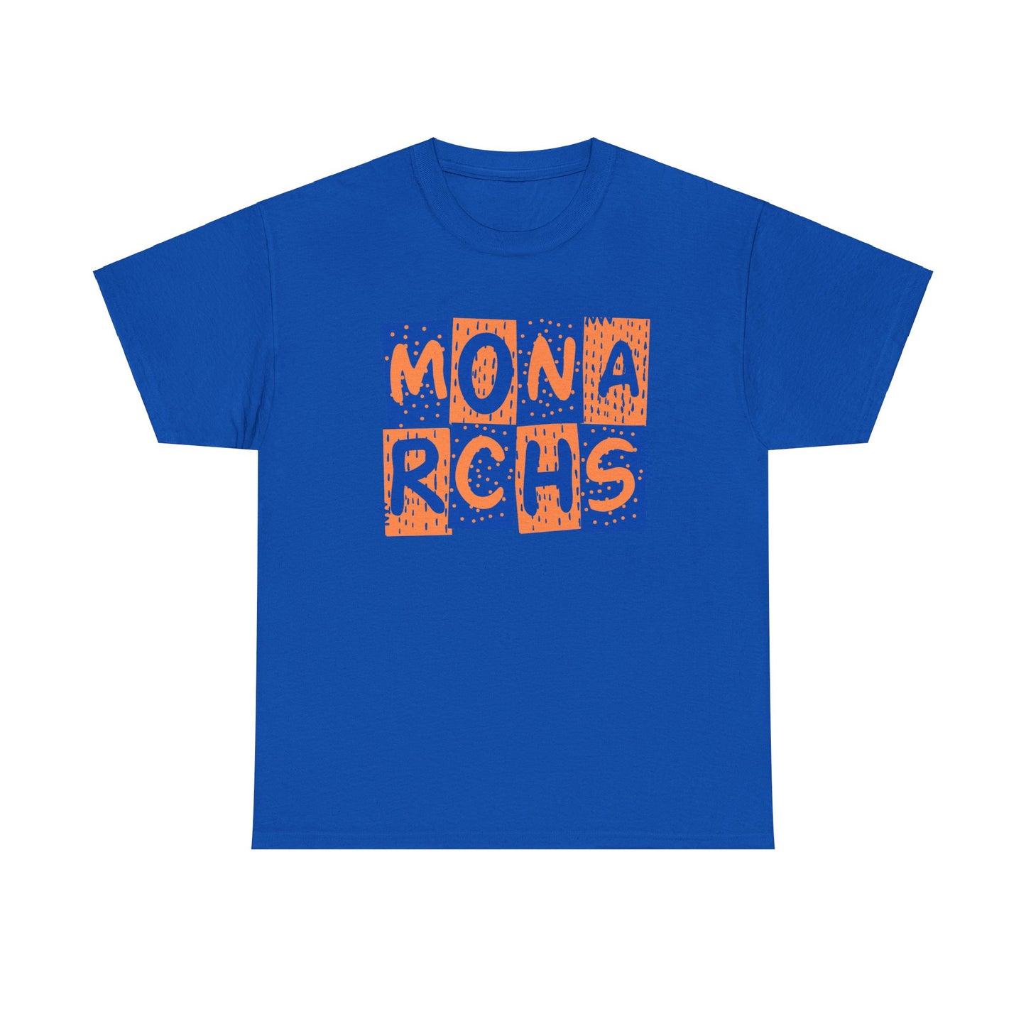 Monarchs Blue and Orange Squares Unisex Heavy Cotton Tee -