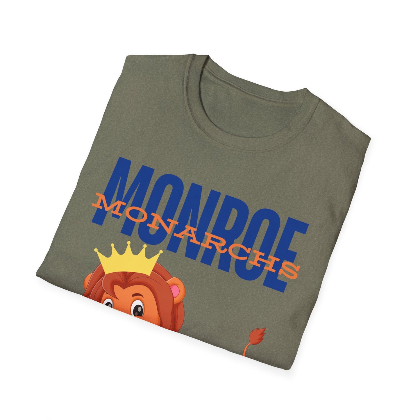 Monroe Monarchs Blue/Orange Jumping Lion Crown Design