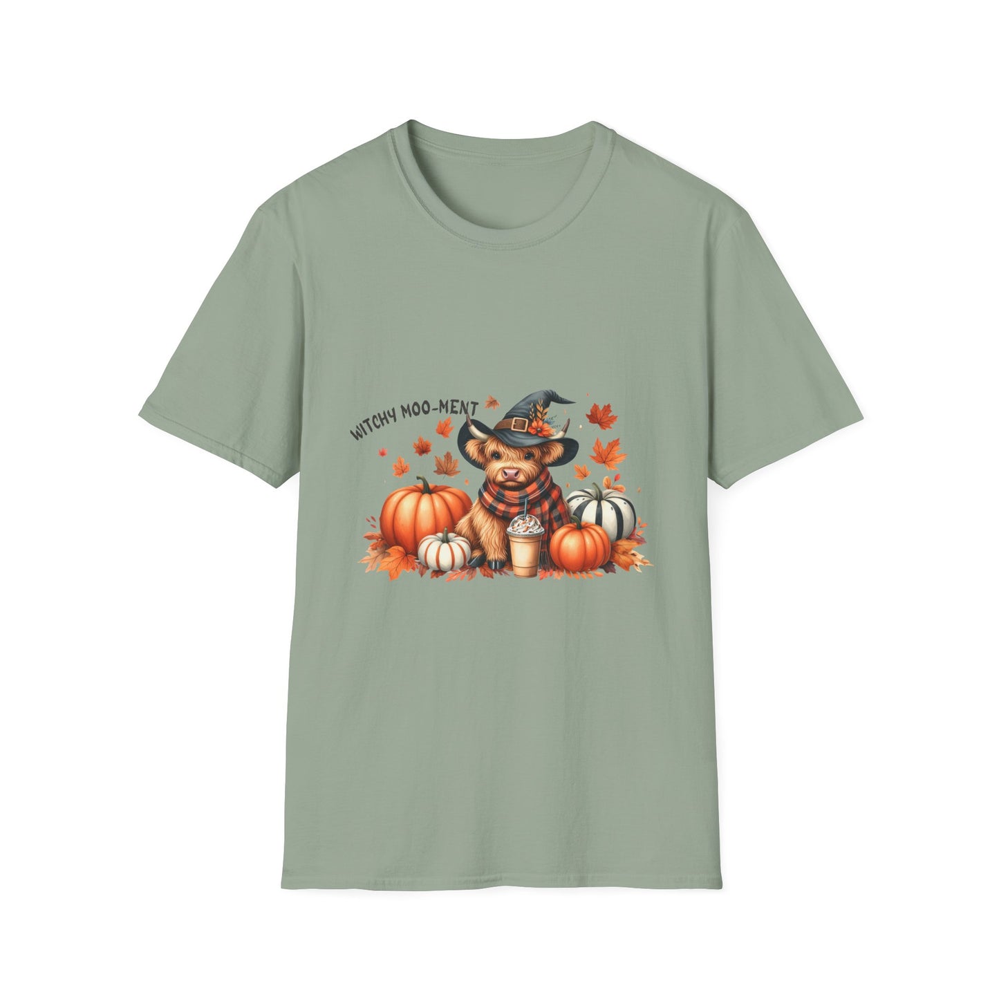 Halloween Cow Witch Moo-Ment Pumpkin Unisex Softstyle T-Shirt