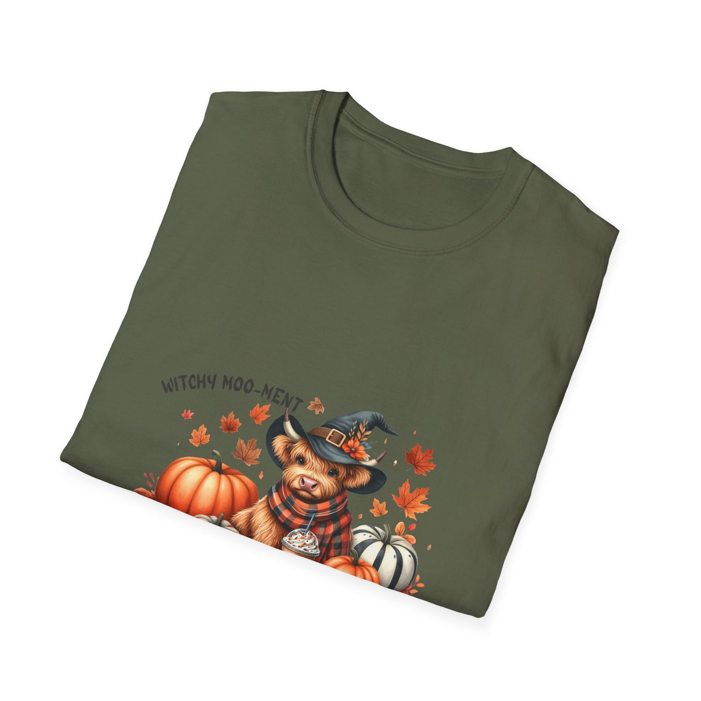 Halloween Cow Witch Moo-Ment Pumpkin Unisex Softstyle T-Shirt