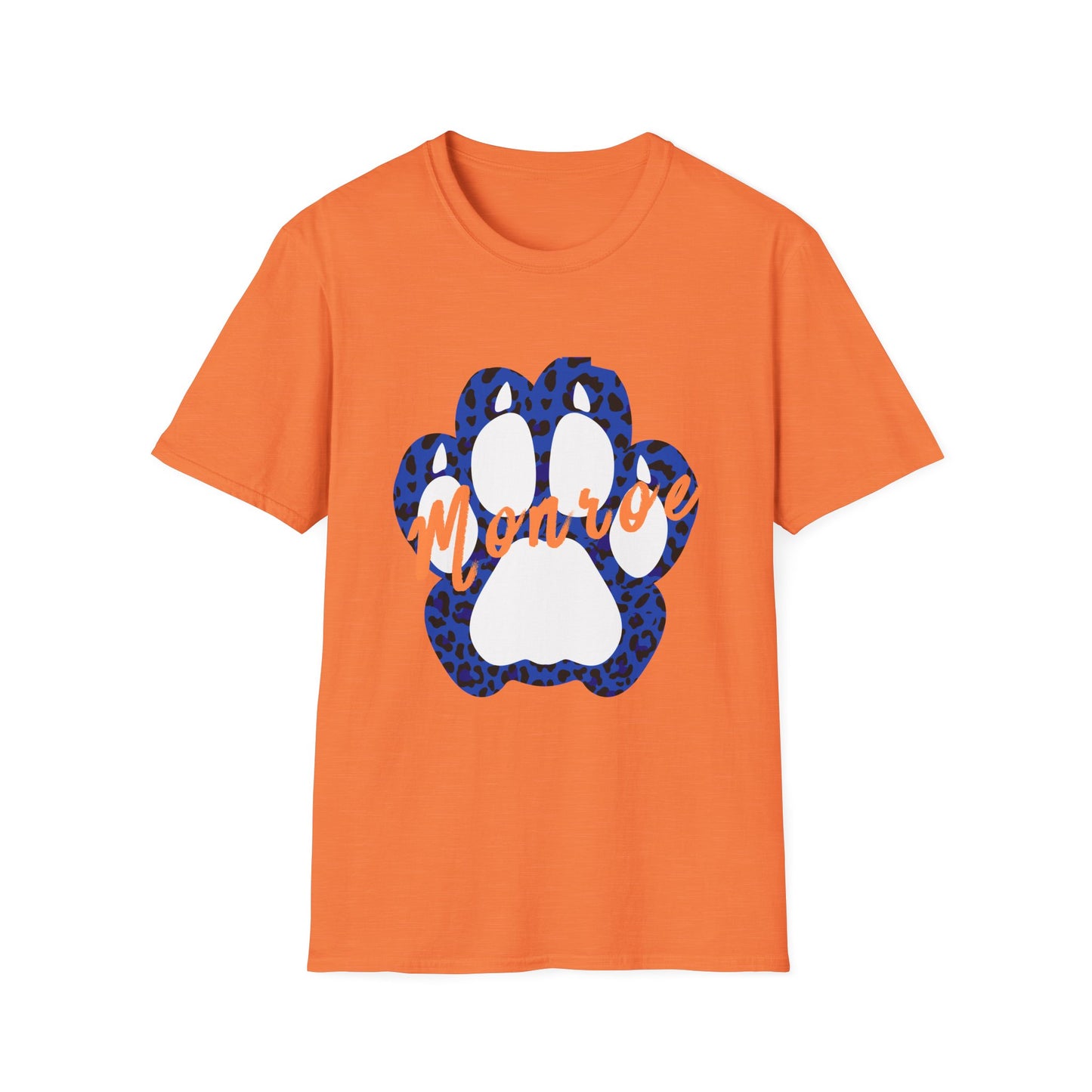 Monroe Leopard Print Paw Unisex Softstyle T-Shirt