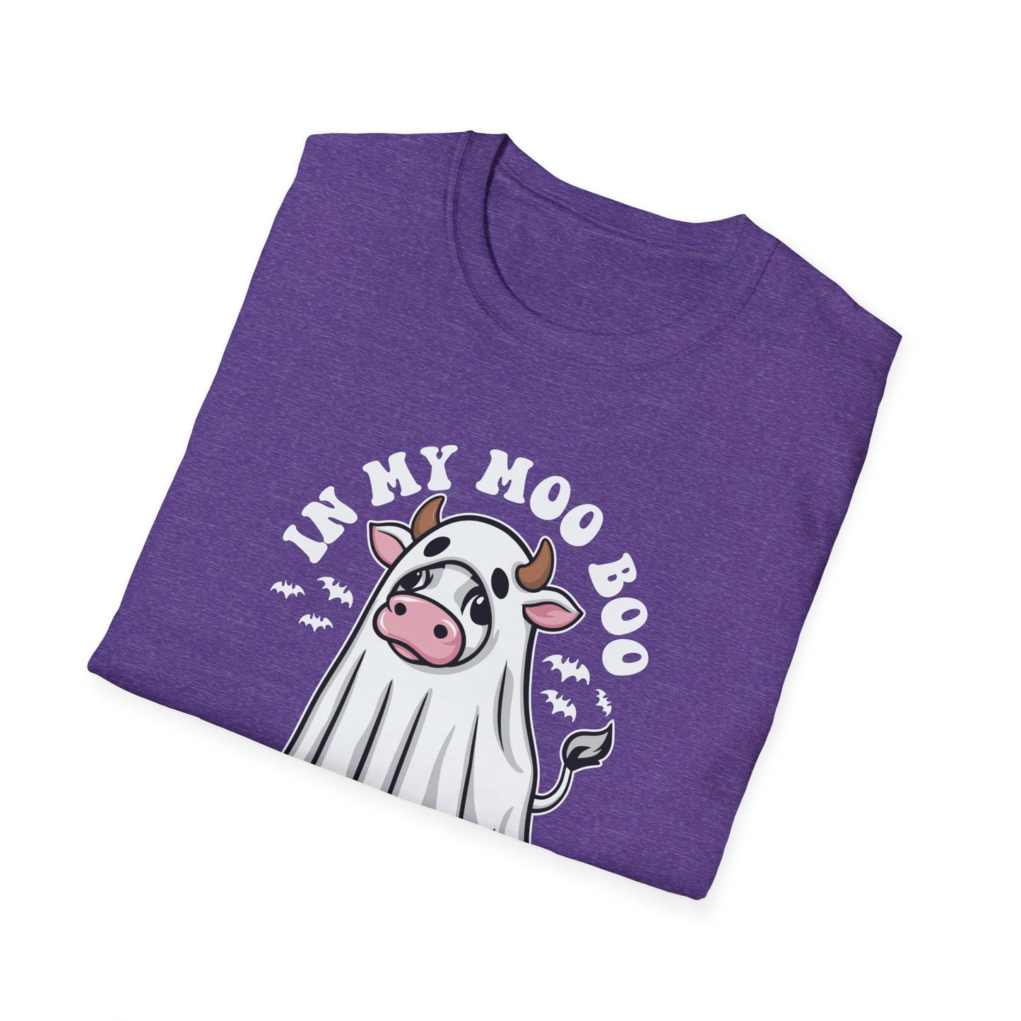 Funny Cow Ghost Unisex Softstyle T-Shirt for Halloween "In My Moo Boo Era"