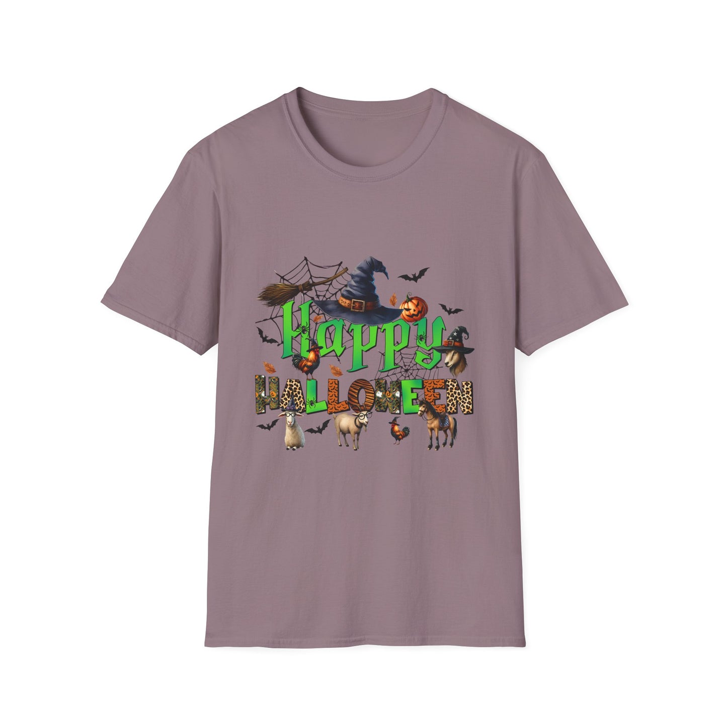 Happy Halloween  Fall FarmUnisex Softstyle T-Shirt - "Happy Halloween" Design