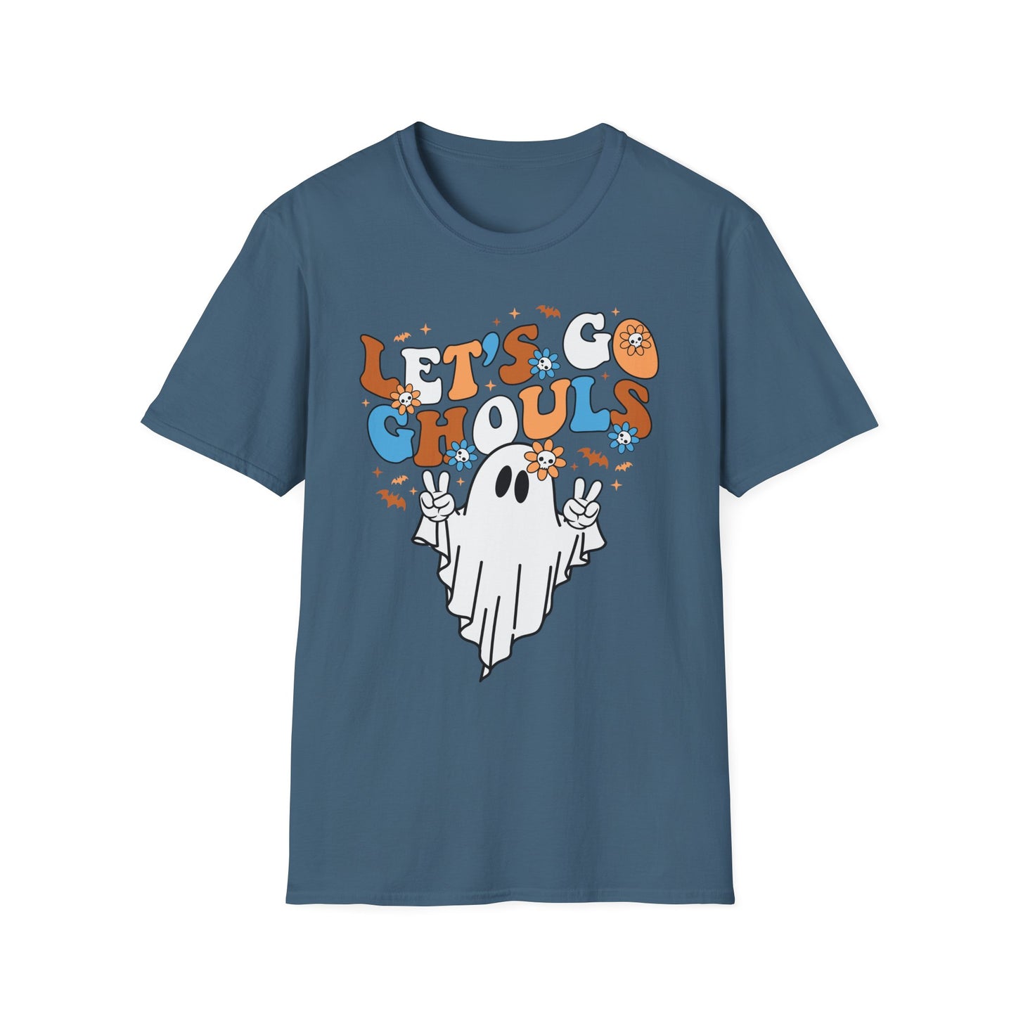 Let's Go Ghouls Unisex Softstyle T-Shirt – Fun Halloween Tee for Ghost Lovers