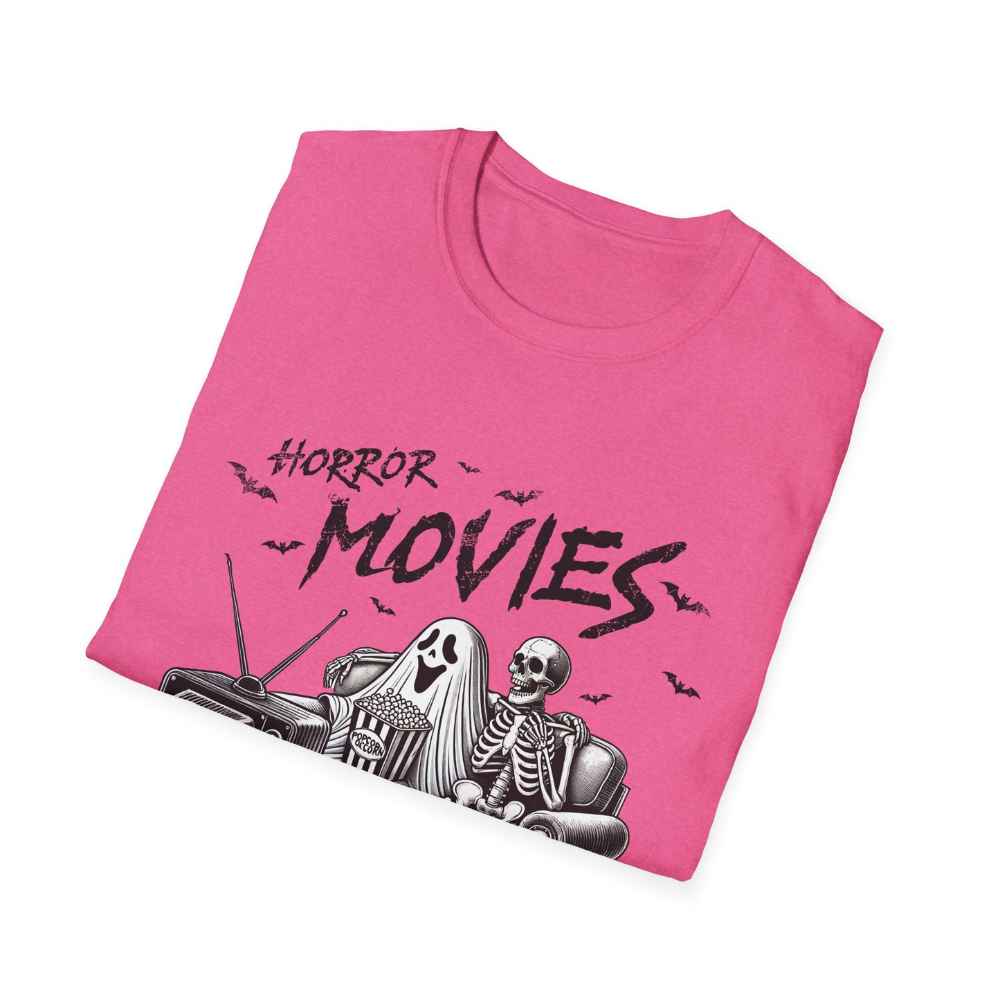 Horror Movies and Chill T-Shirt - Unisex Softstyle Tee for Movie Lovers- Great Halloween Tshirt
