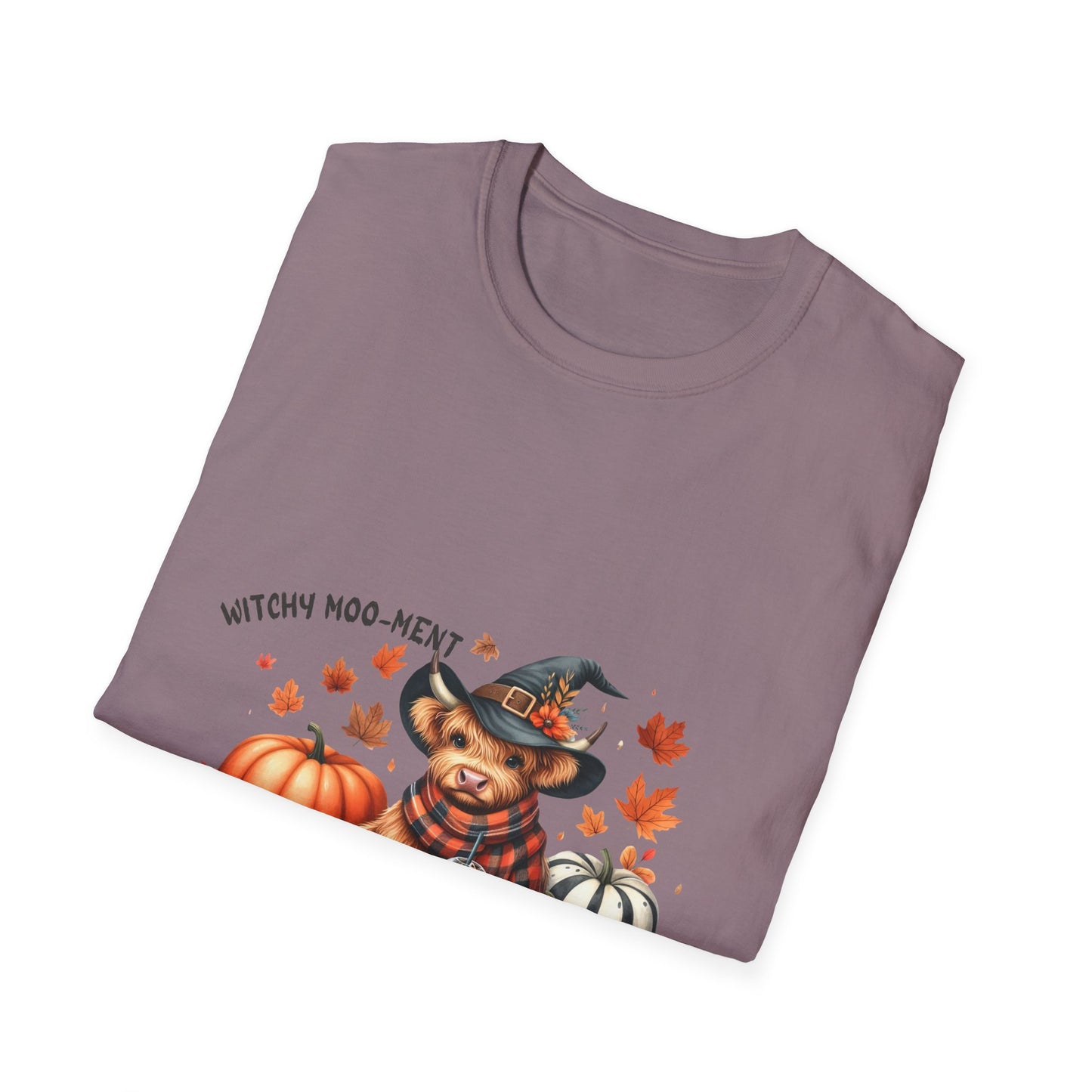 Halloween Cow Witch Moo-Ment Pumpkin Unisex Softstyle T-Shirt