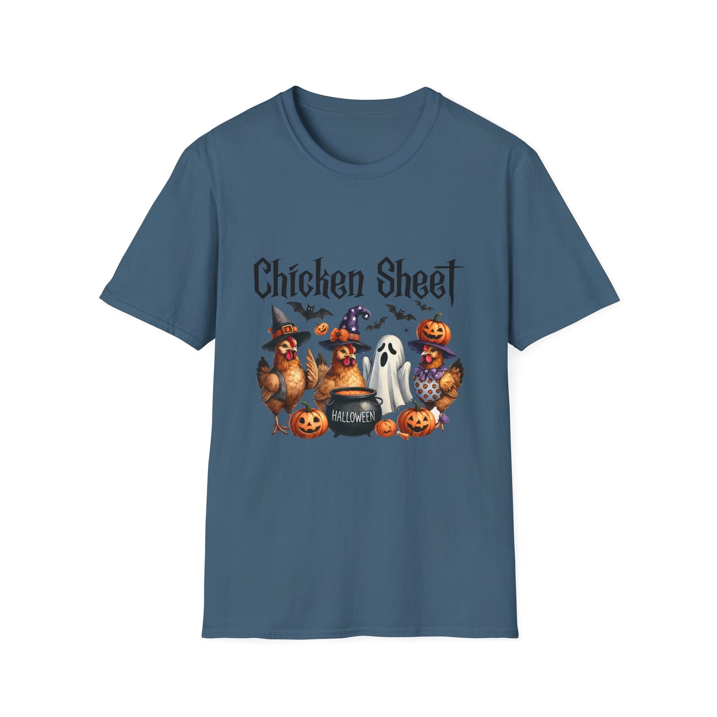 Funny Chicken Sheet Halloween Unisex Softstyle T-Shirt