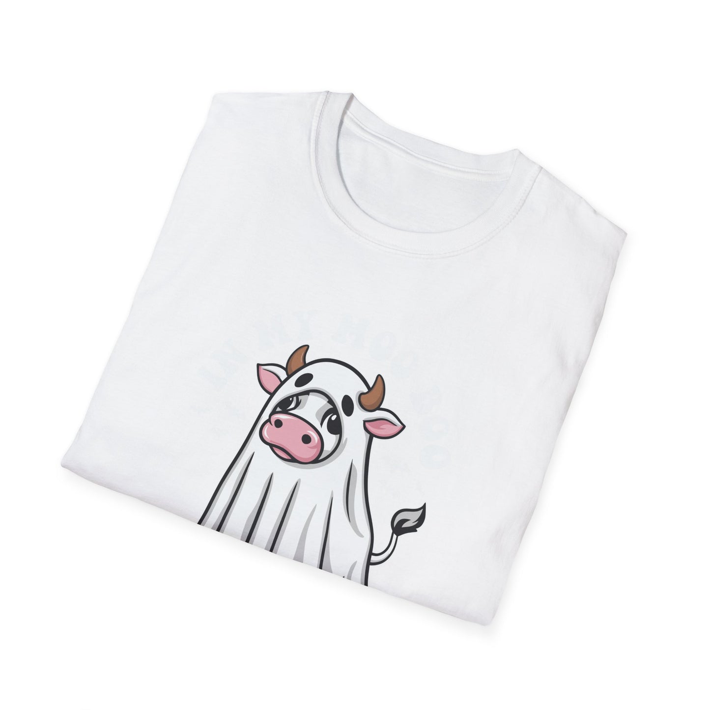 Funny Cow Ghost Unisex Softstyle T-Shirt for Halloween "In My Moo Boo Era"