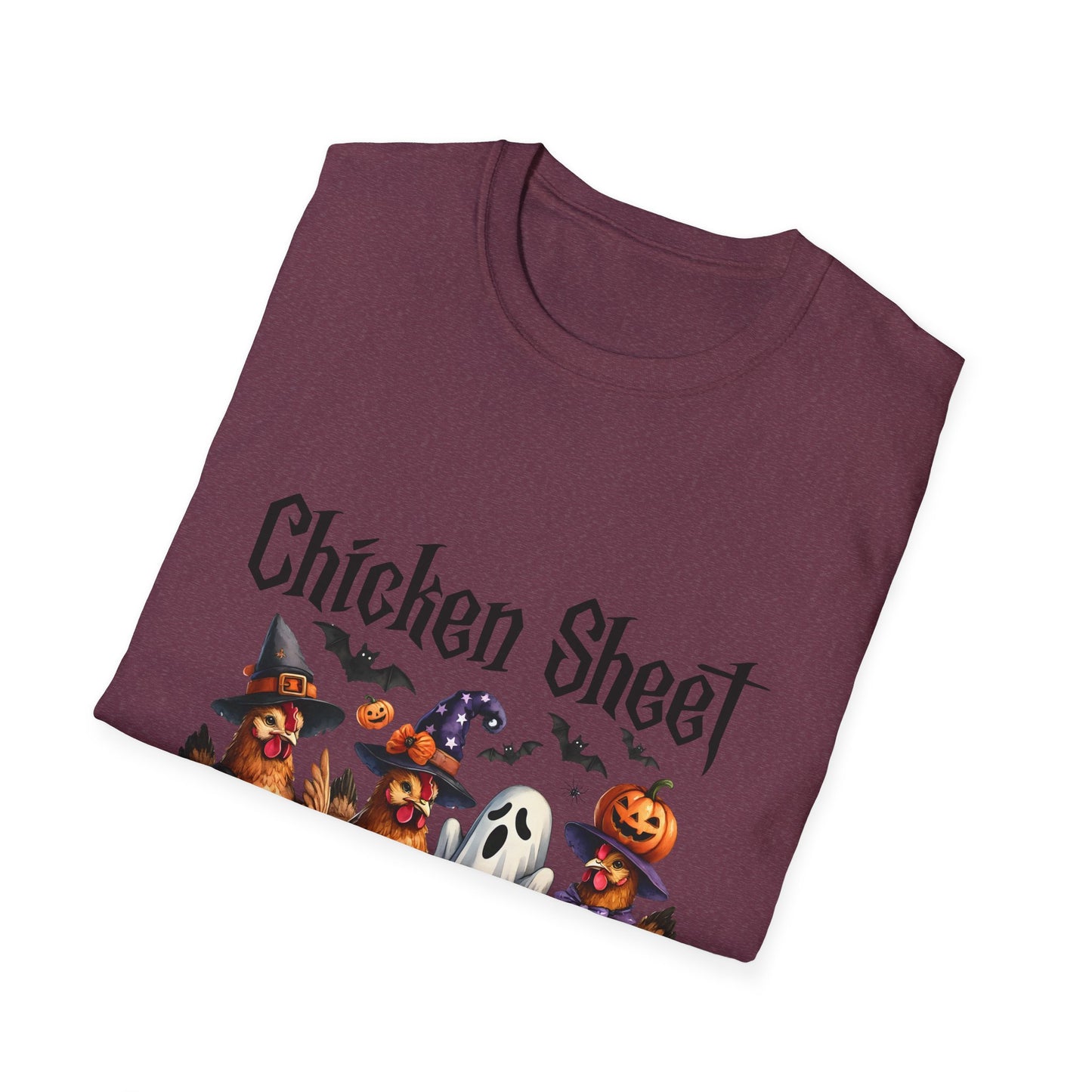 Funny Chicken Sheet Halloween Unisex Softstyle T-Shirt