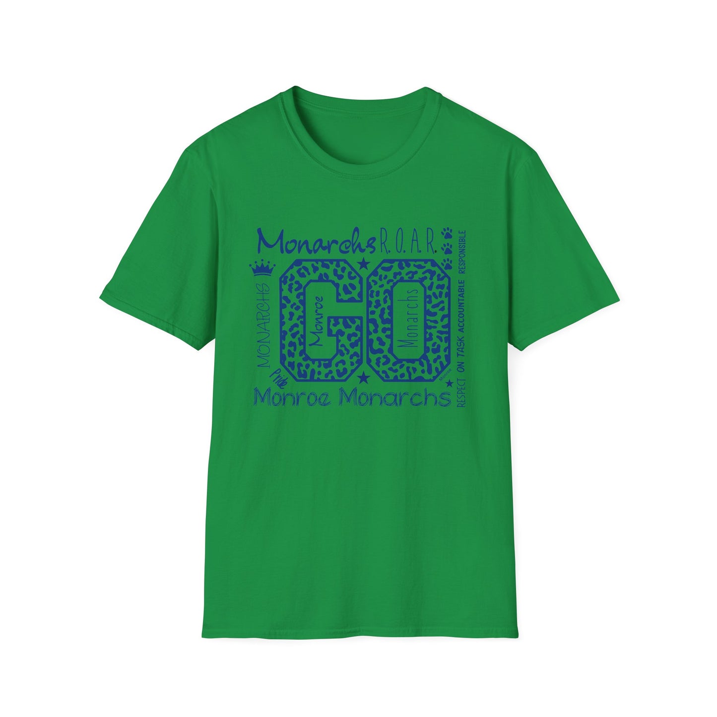 GO Monarchs Blue Leopard Print Unisex T-Shirt - School Spirit & Team Pride