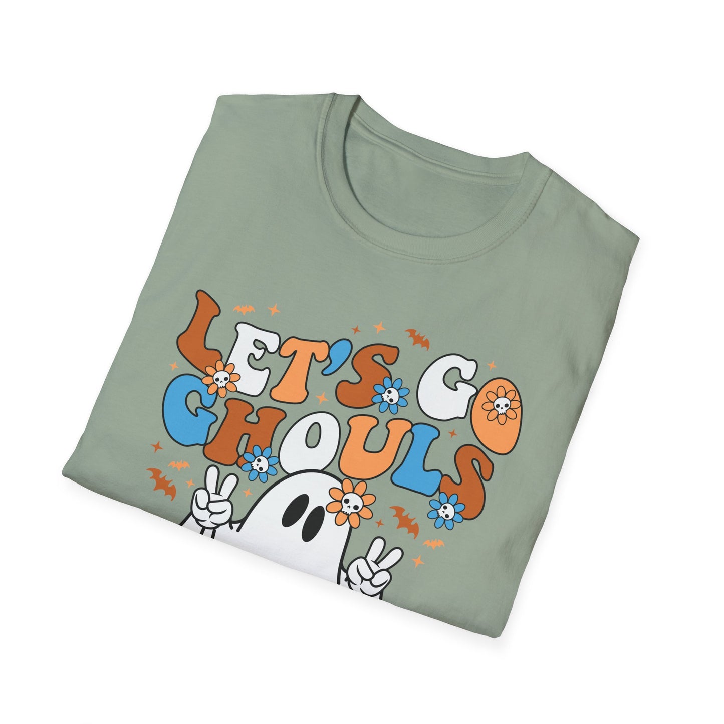 Let's Go Ghouls Unisex Softstyle T-Shirt – Fun Halloween Tee for Ghost Lovers