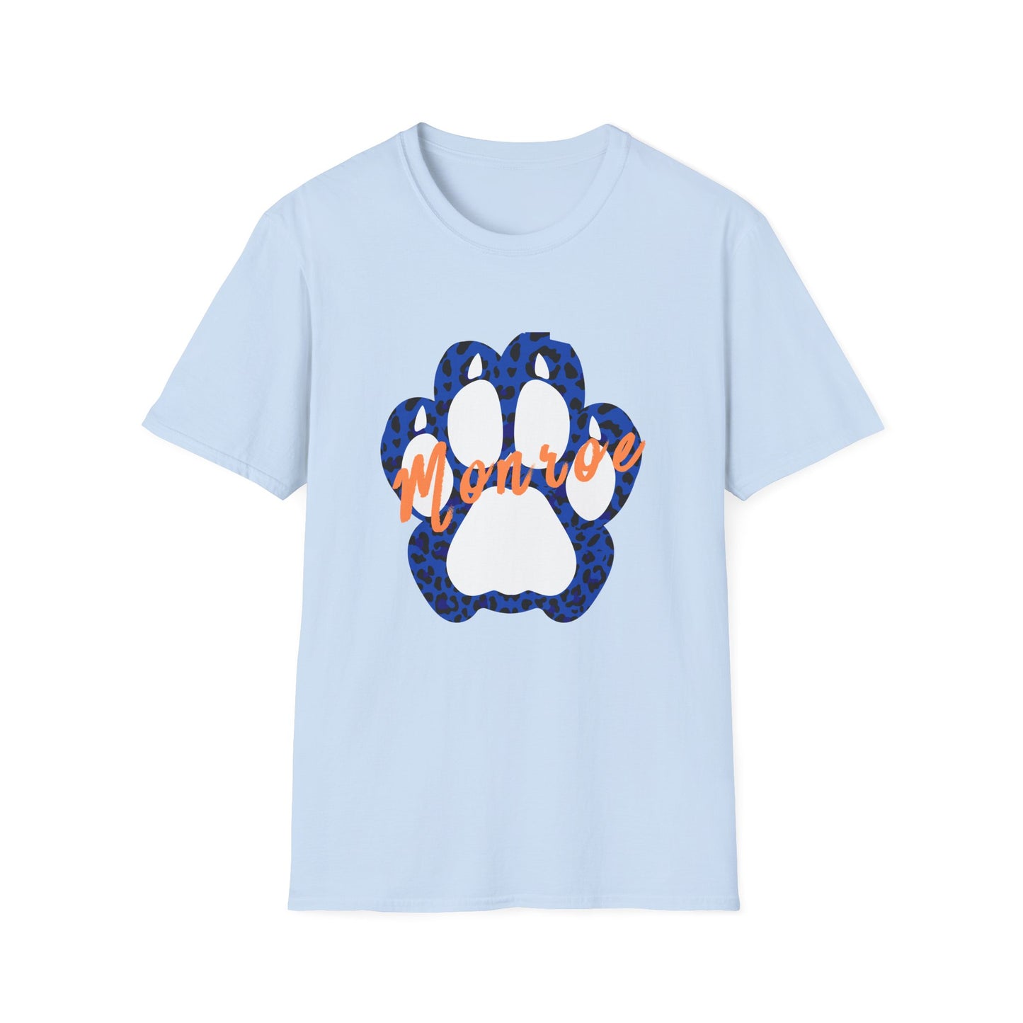 Monroe Leopard Print Paw Unisex Softstyle T-Shirt