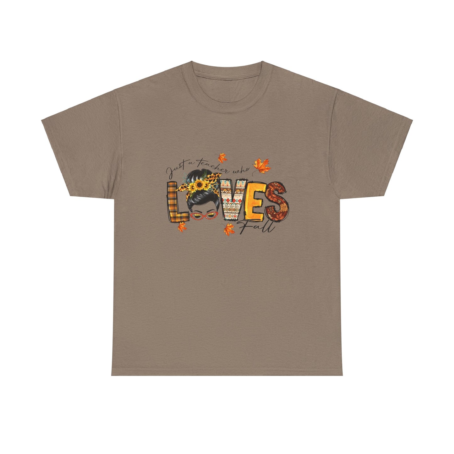 Fall Vibes Unisex Heavy Cotton Tee - 'Loves Fall' Floral Design