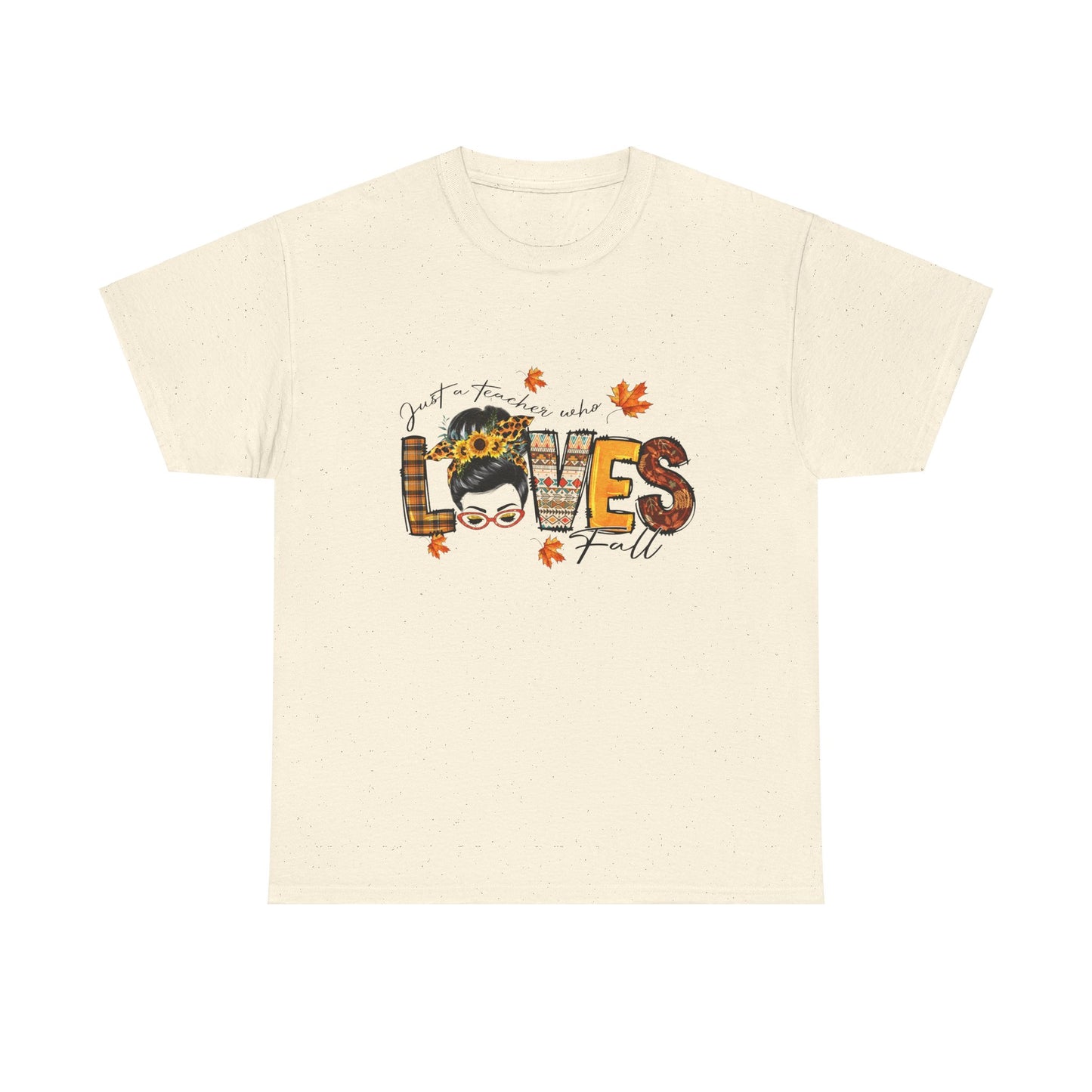 Fall Vibes Unisex Heavy Cotton Tee - 'Loves Fall' Floral Design