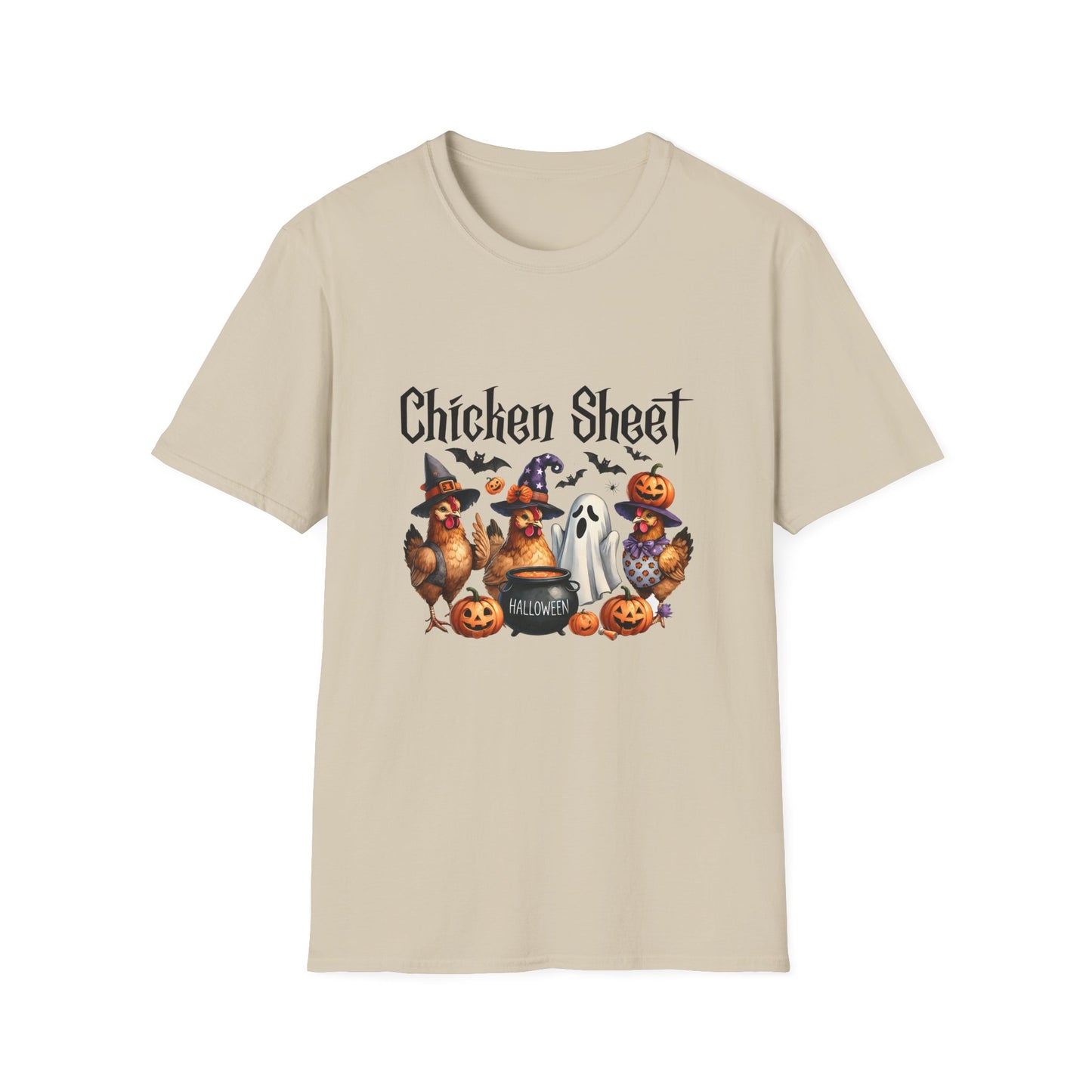 Funny Chicken Sheet Halloween Unisex Softstyle T-Shirt