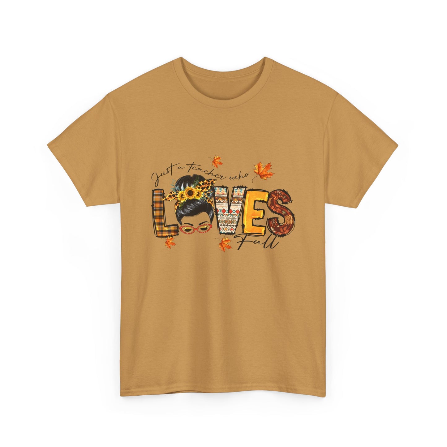 Fall Vibes Unisex Heavy Cotton Tee - 'Loves Fall' Floral Design