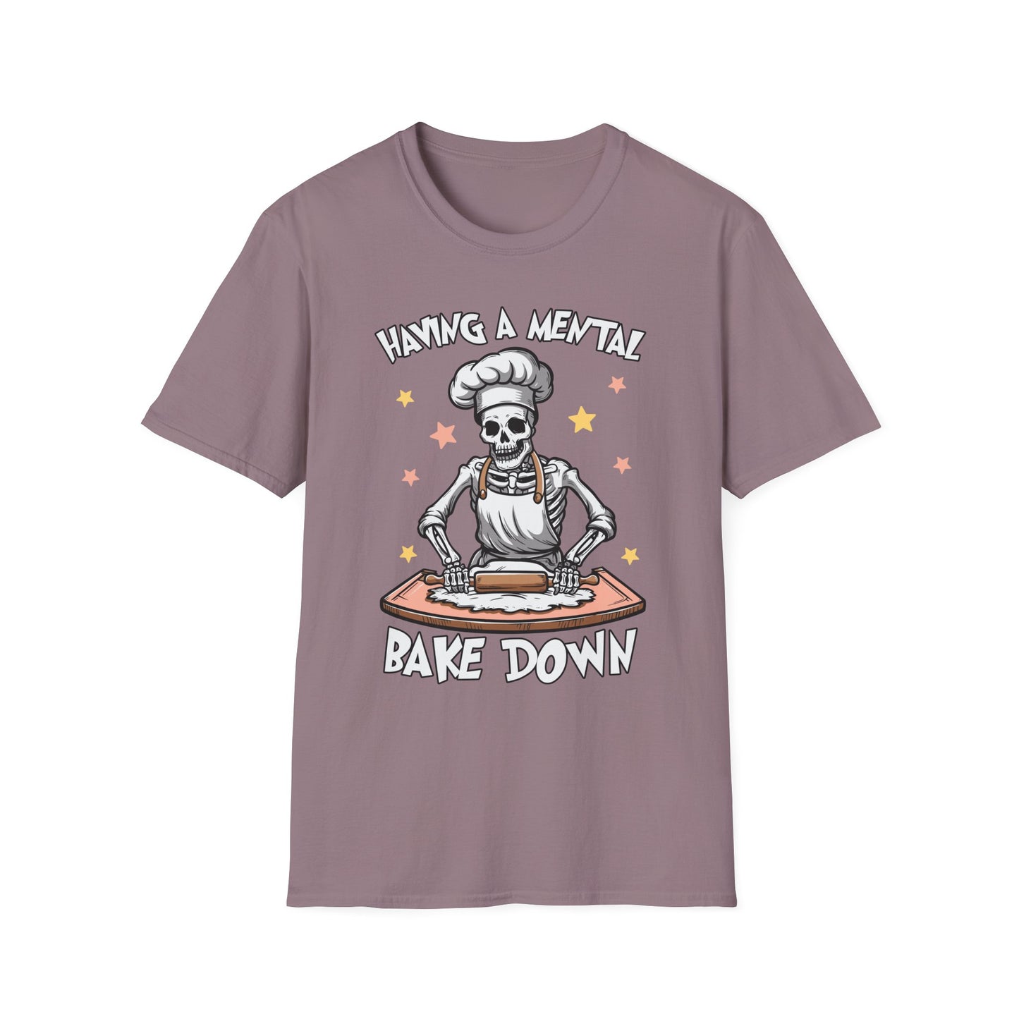 Funny Skeleton Chef T-Shirt - "Having a Mental Bake Down" - Halloween & Baking Lovers
