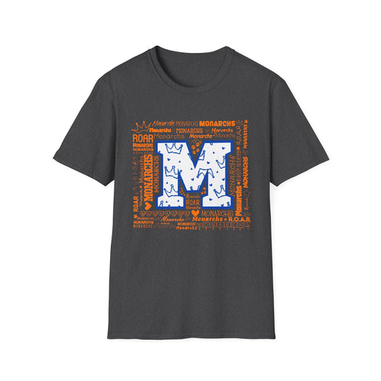 Blue M Crown Monarchs ROAR Unisex Softstyle T-Shirt - School Spirit Tee