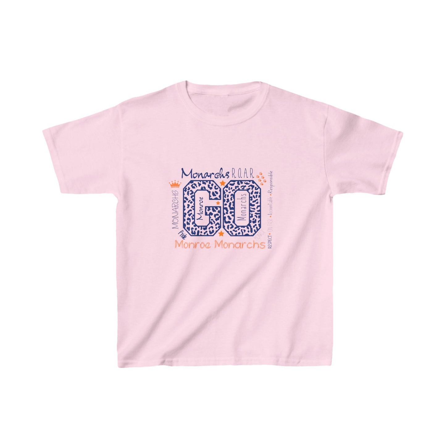 Kids Monroe Tee Shirt Cotton Tee - 'Go Monarchs!' Unisex T-Shirt for Young Dreamers