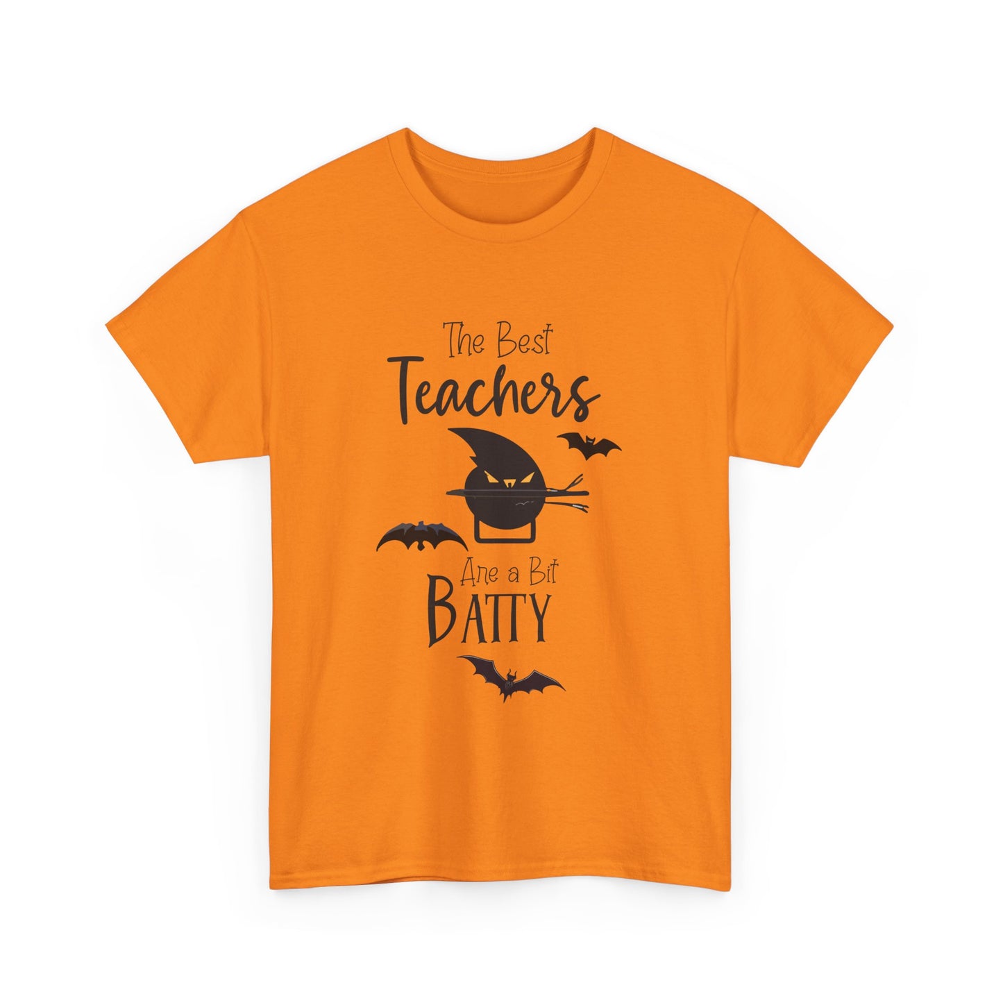 "The Best Teachers Are a Bit Batty" Unisex Heavy Cotton Tee - Fun Halloween School Teacher Shirt