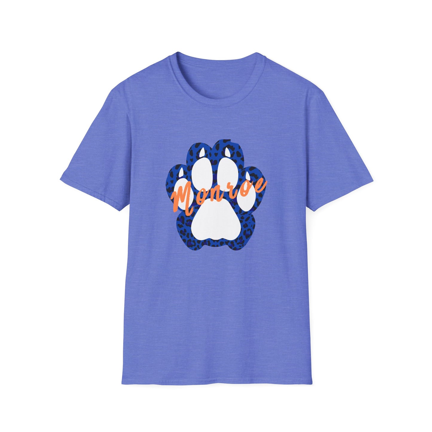 Monroe Leopard Print Paw Unisex Softstyle T-Shirt
