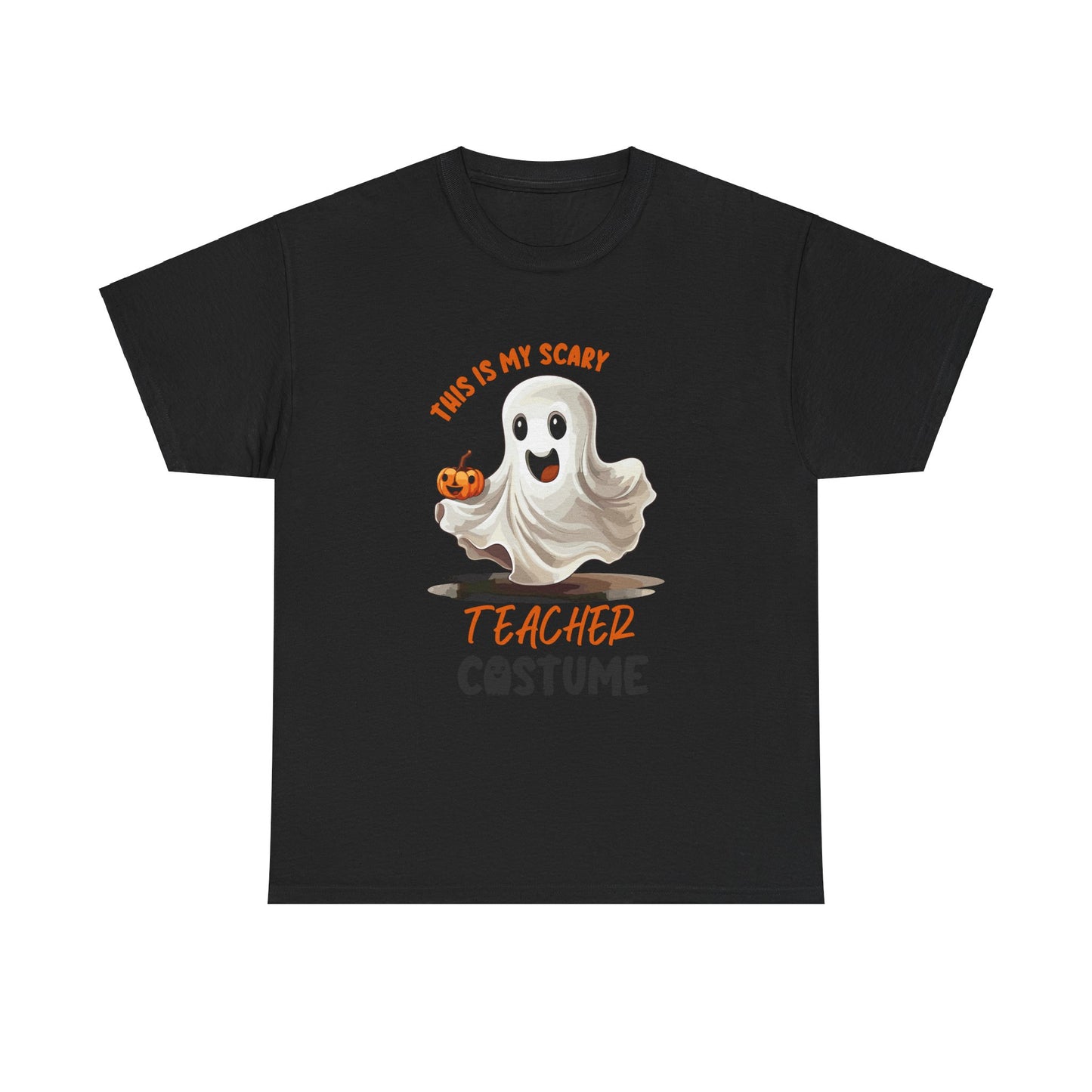 Funny Ghost Teacher Costume Tee | Unisex Heavy Cotton Shirt for School Teacher