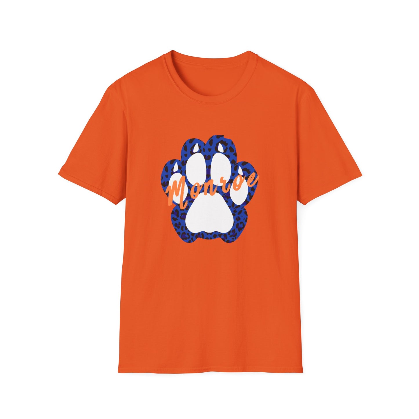 Monroe Leopard Print Paw Unisex Softstyle T-Shirt