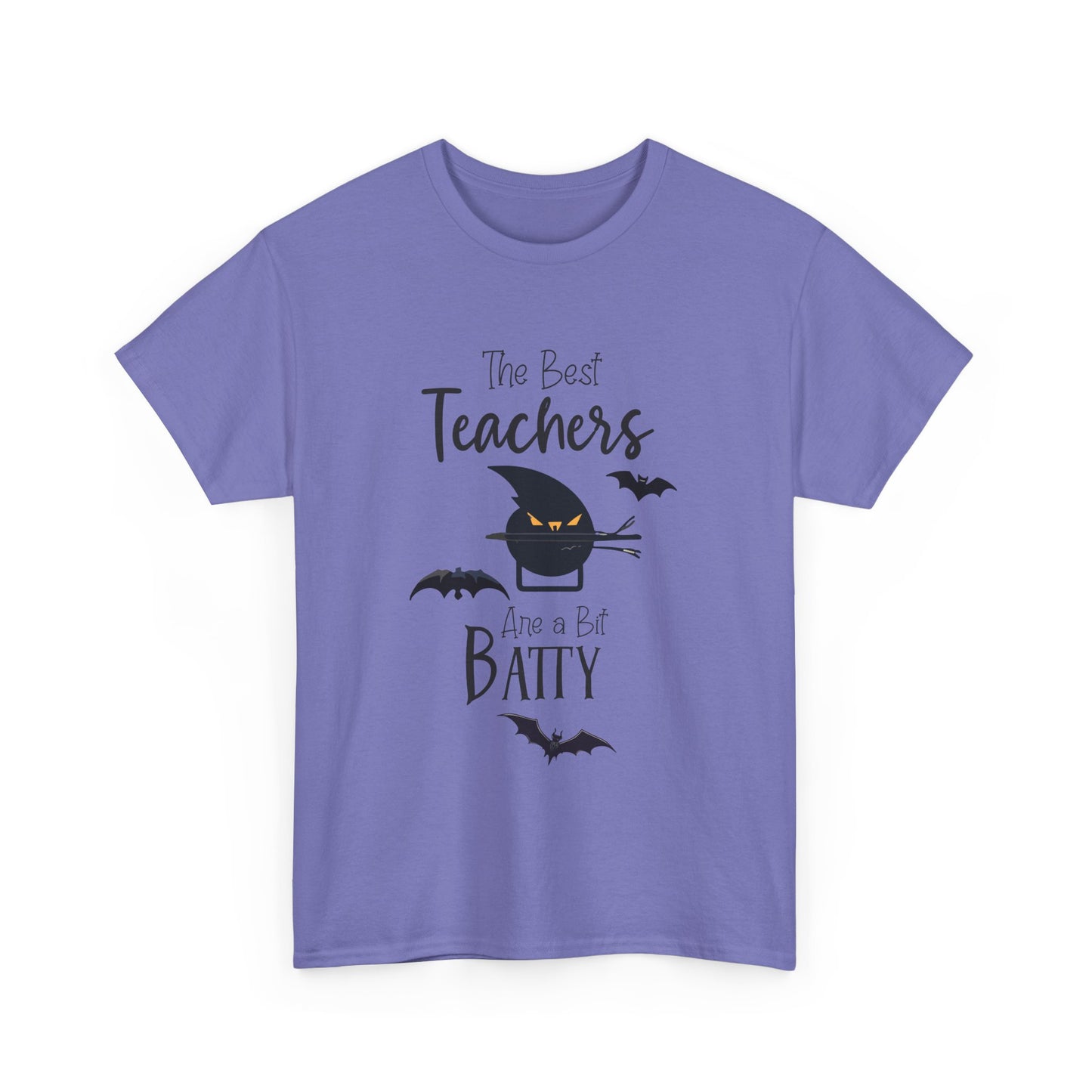 "The Best Teachers Are a Bit Batty" Unisex Heavy Cotton Tee - Fun Halloween School Teacher Shirt