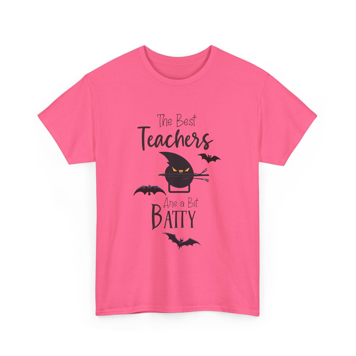 "The Best Teachers Are a Bit Batty" Unisex Heavy Cotton Tee - Fun Halloween School Teacher Shirt