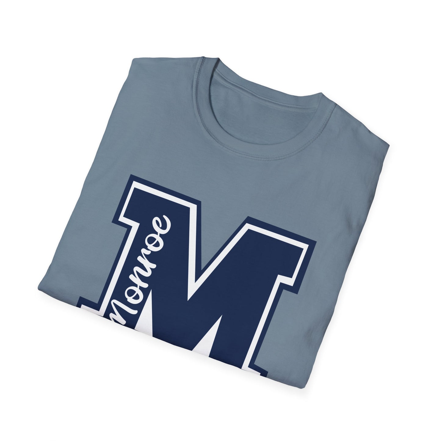 Monroe Spirit M Dark Navy Unisex Softstyle T-Shirt - Casual College Vibe