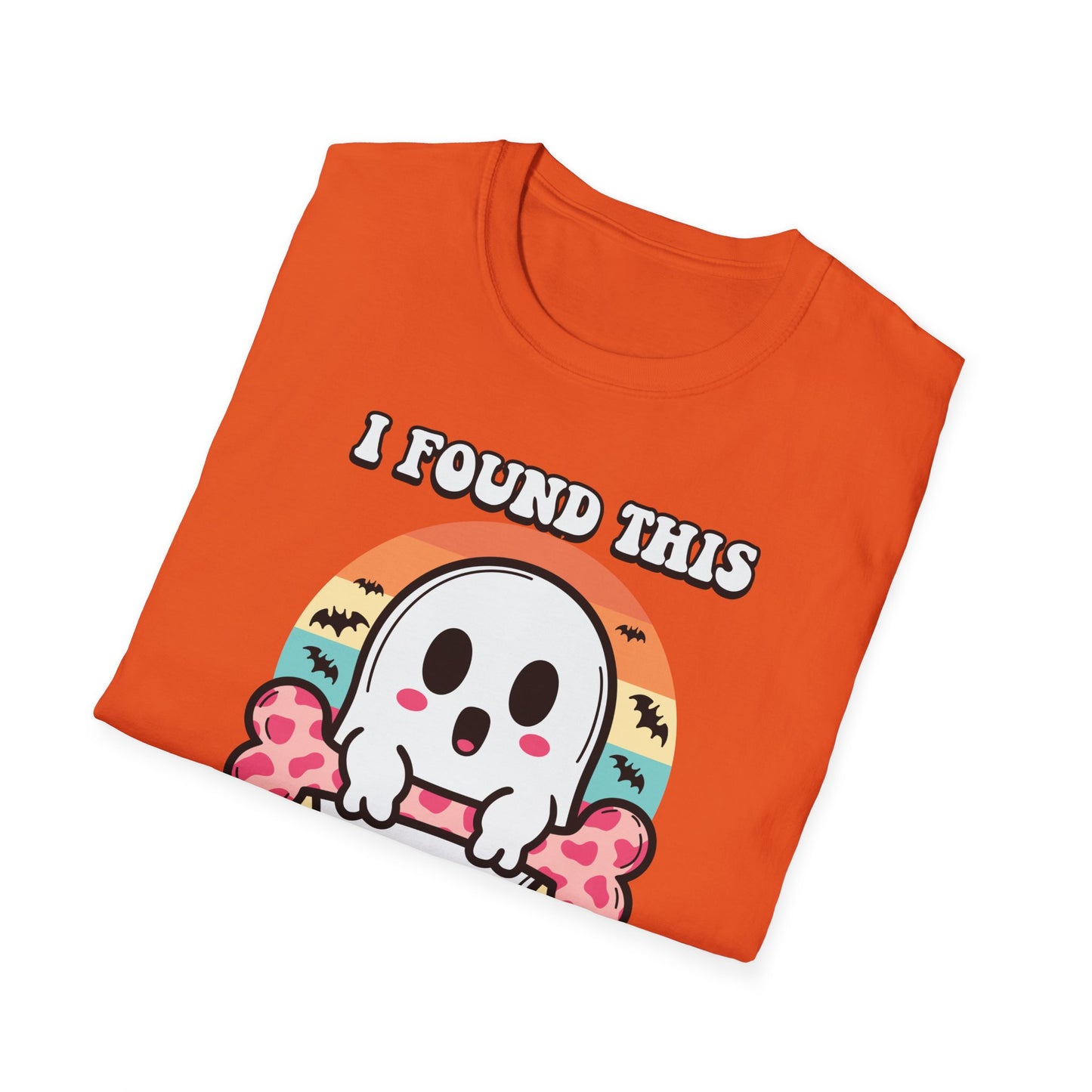 I Found This Humerus Unisex Softstyle T-Shirt - Fun Halloween Ghost Tee