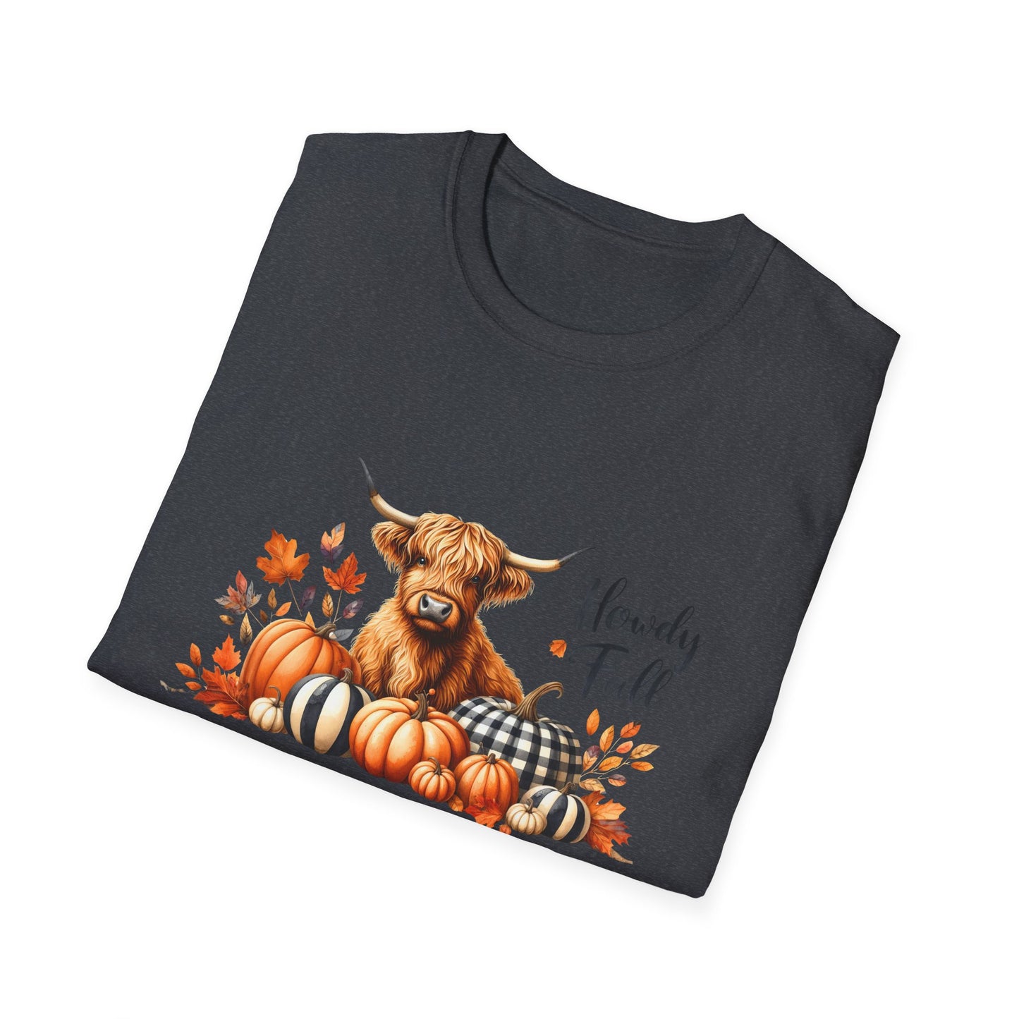 Autumn Cow Graphic T-Shirt - Perfect for Fall Celebrations