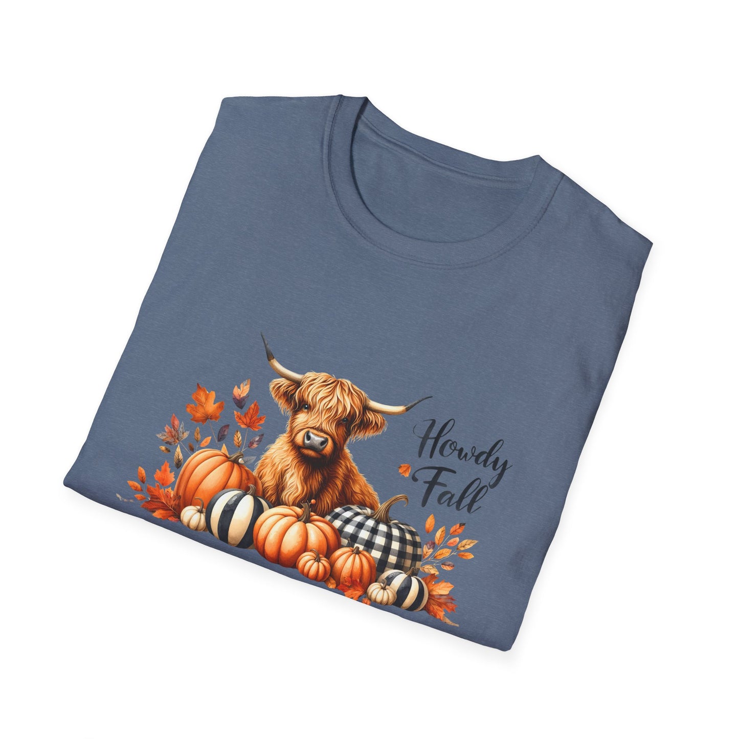 Autumn Cow Graphic T-Shirt - Perfect for Fall Celebrations
