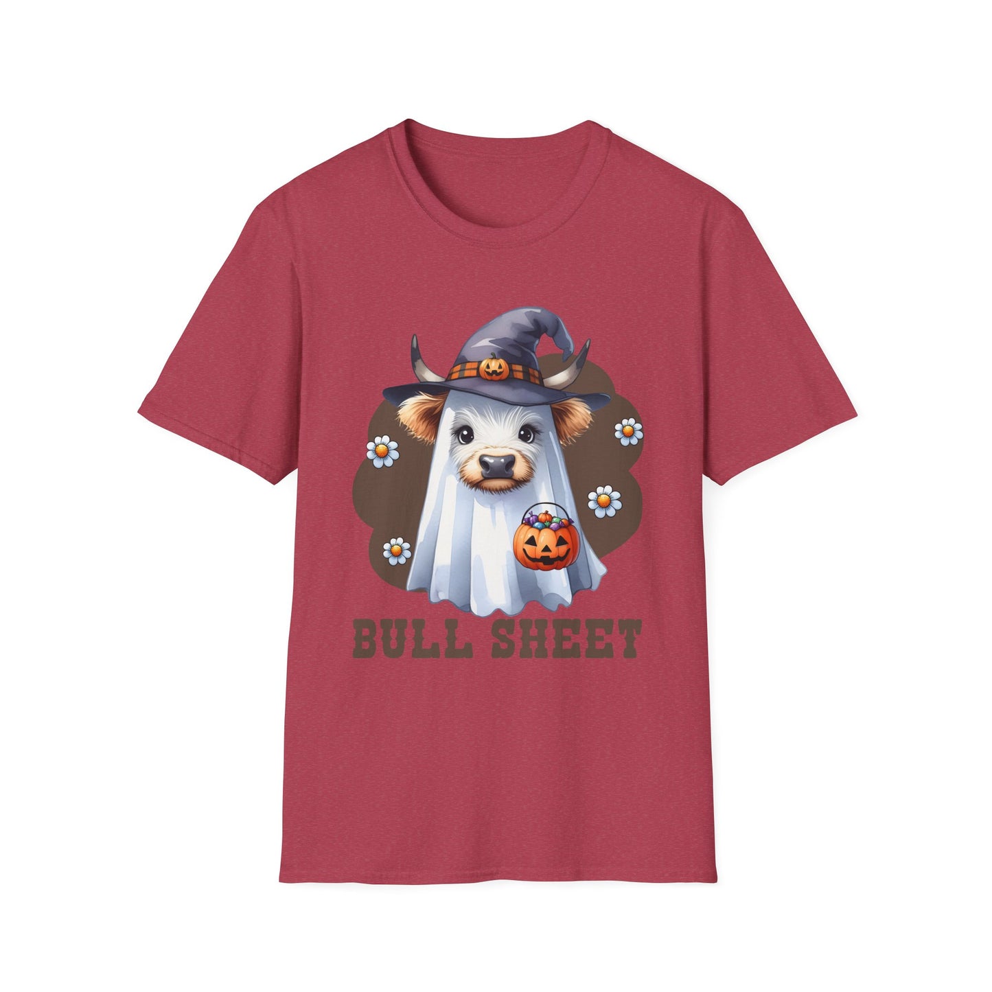 Funny Cow Halloween T-Shirt - "Bull Sheet" Unisex Softstyle Tee