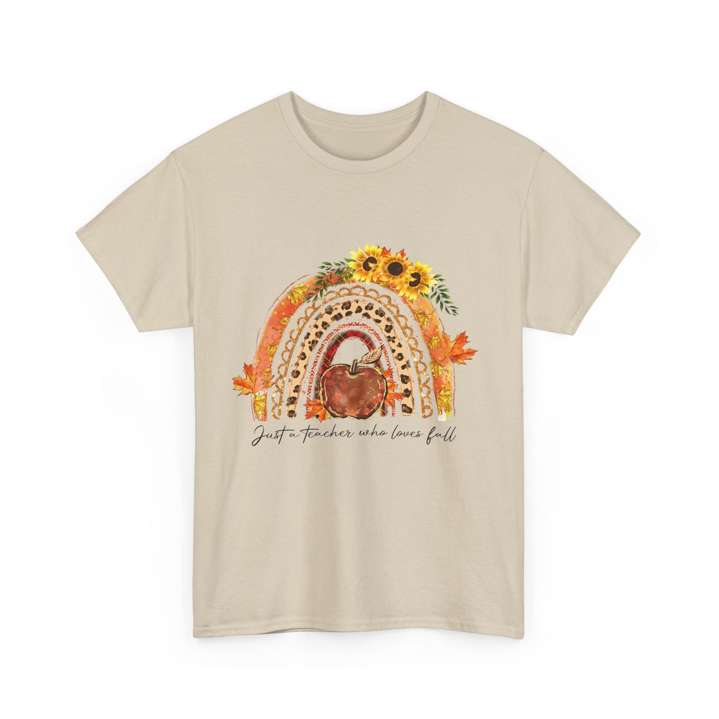 Fall Vibes Unisex Heavy Cotton Tee - 'Just a Teacher Who Loves Fall'