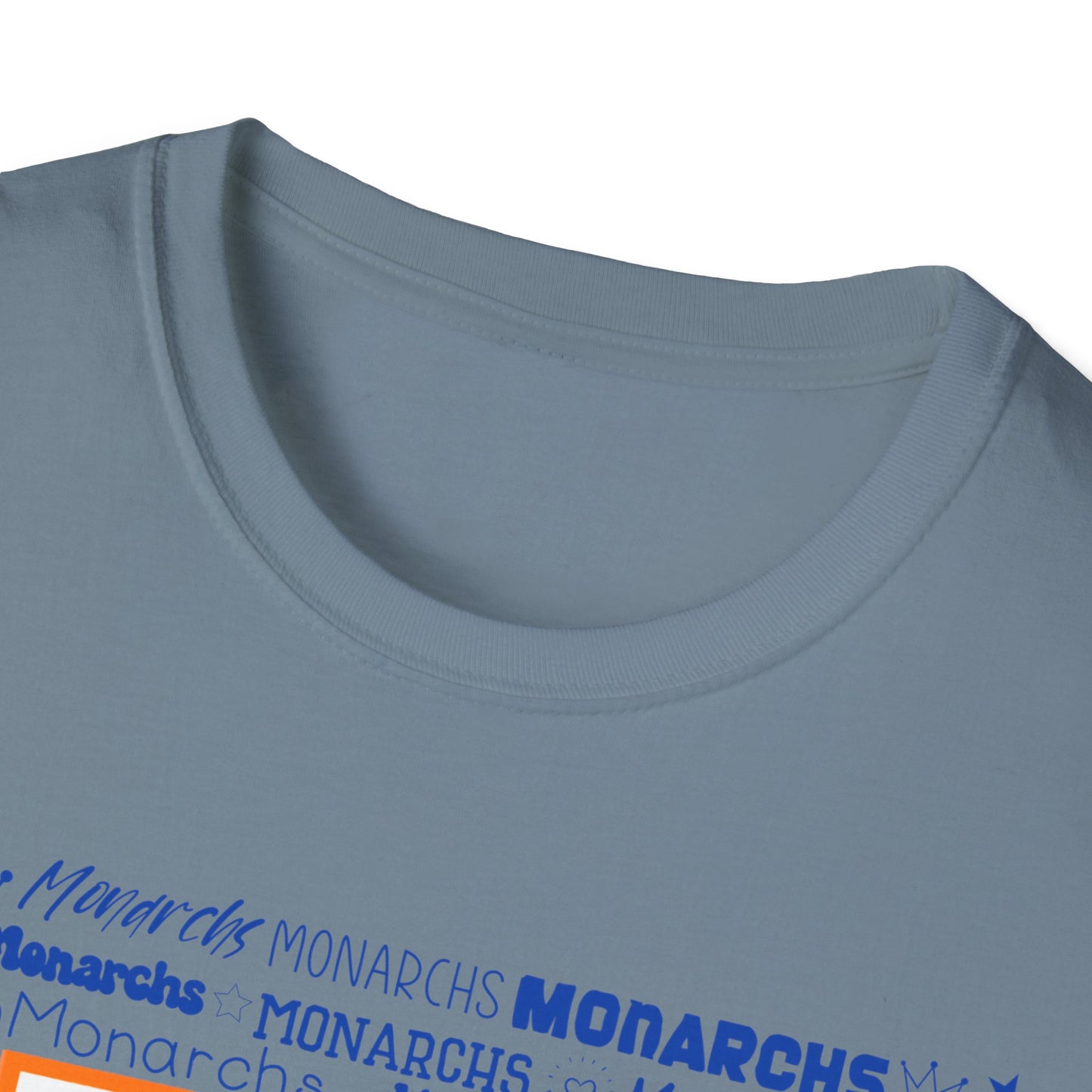 Orange Hearts M  Monarch  Unisex Softstyle T-Shirt - Perfect for School Spirit and Celebrations