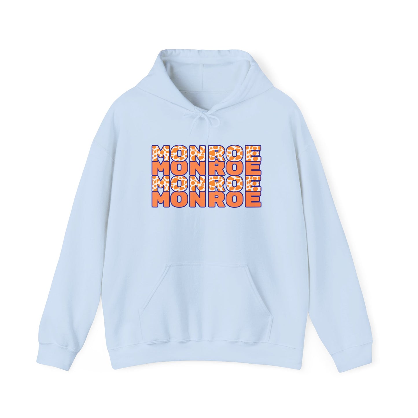 Monroe Spirit 2 dided Cow Print Unisex Heavy Blend™ Hooded Sweatshirt - Cozy and Stylish for Game Days