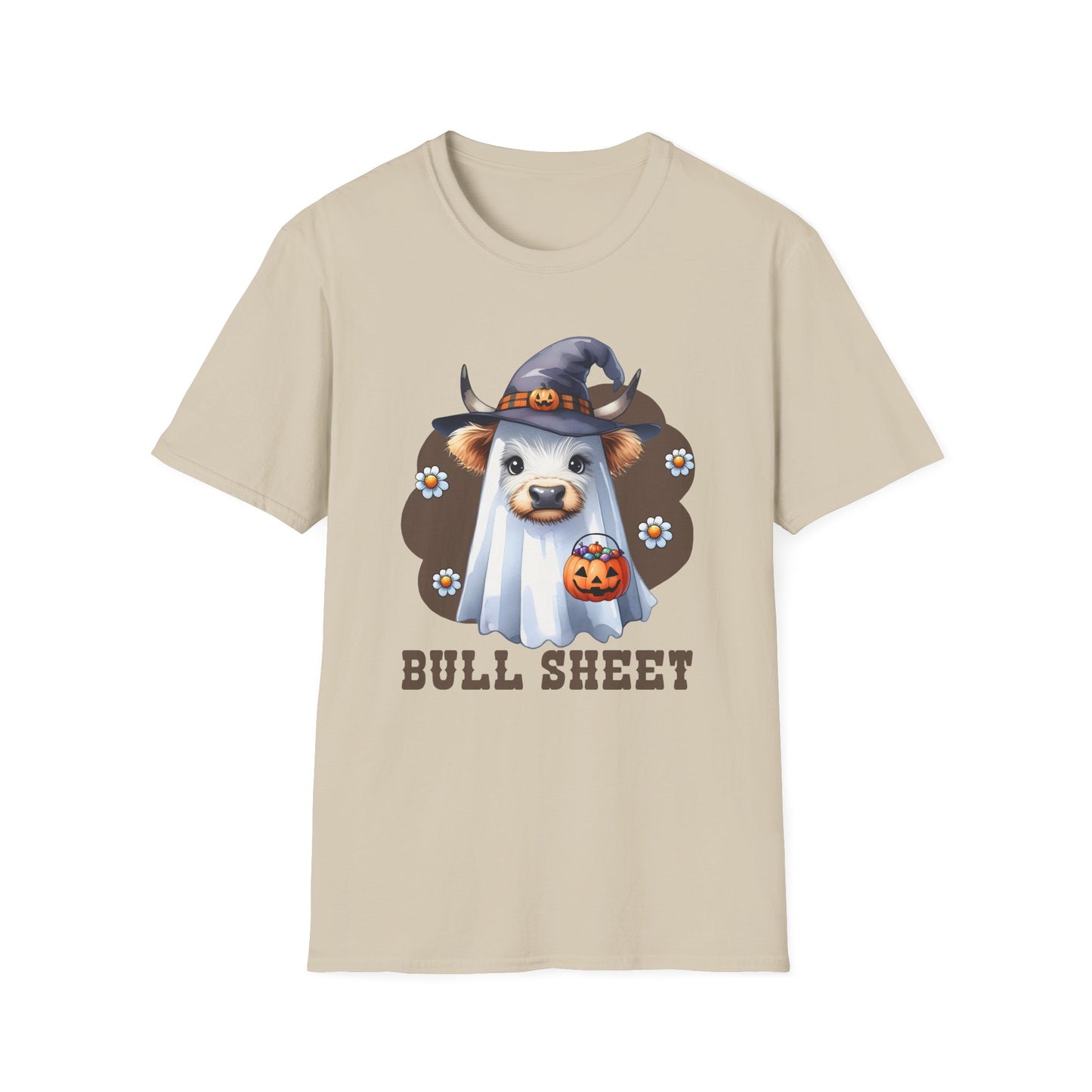 Funny Cow Halloween T-Shirt - "Bull Sheet" Unisex Softstyle Tee