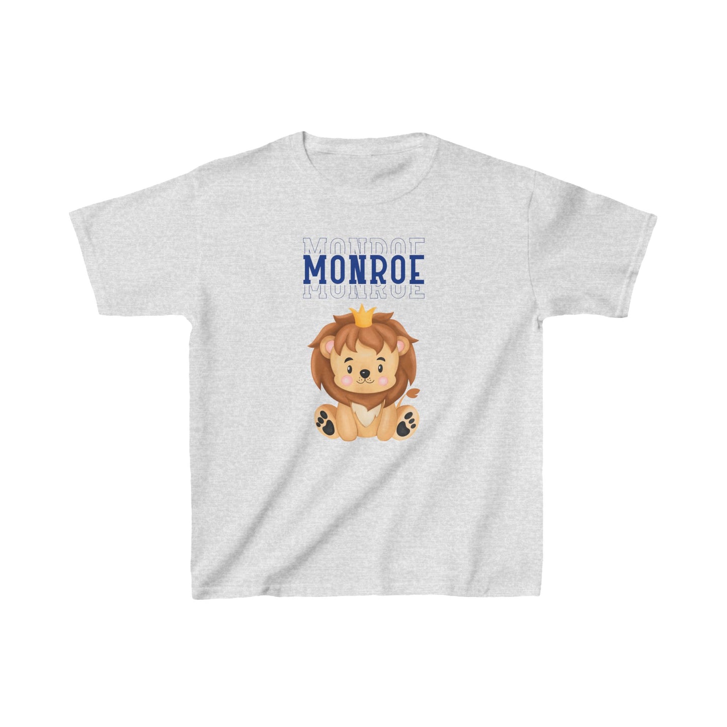 Kids Tee Lion Wearing Crown  Triple Blue Monroe