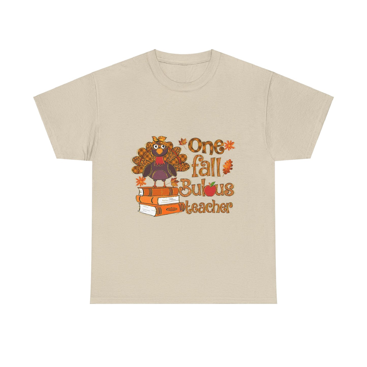 Fall Teacher Unisex Heavy Cotton Tee - 'One Fall -Bulous Teacher' Design