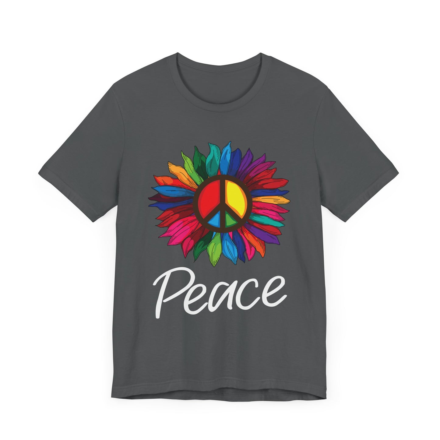 Peace Large Flower Unisex Jersey Short Sleeve Tee