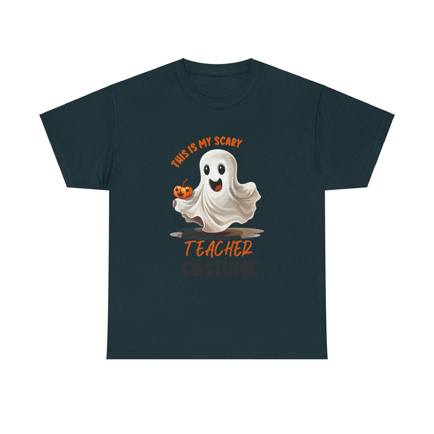 Funny Ghost Teacher Costume Tee | Unisex Heavy Cotton Shirt for School Teacher
