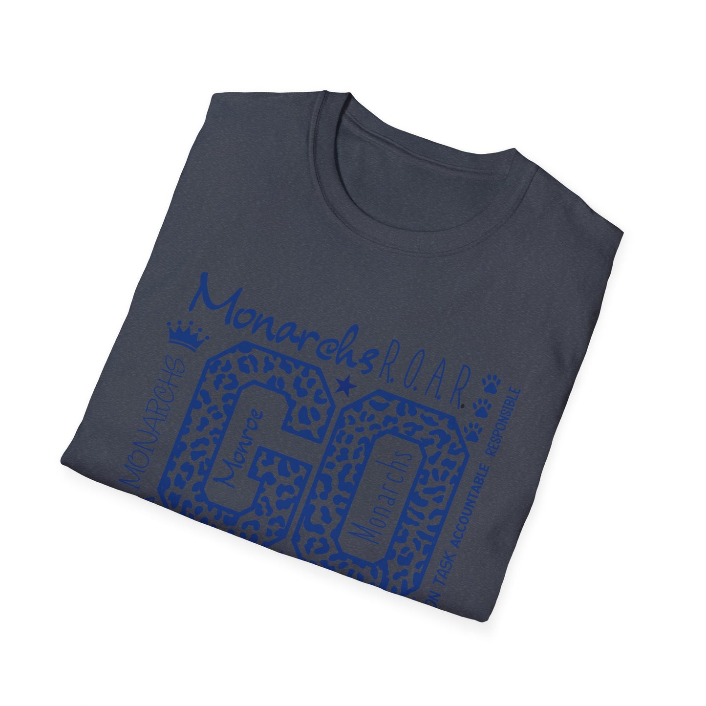 GO Monarchs Blue Leopard Print Unisex T-Shirt - School Spirit & Team Pride