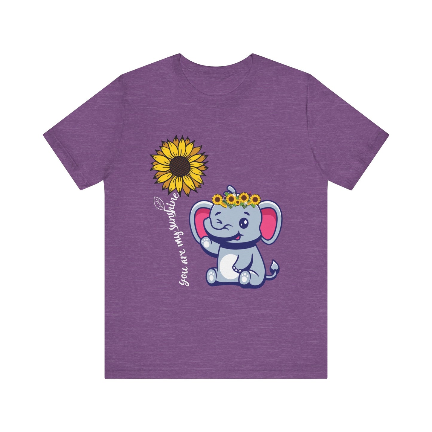 You are my sunshine Elephant/Sunflower Unisex Jersey Short Sleeve Tee