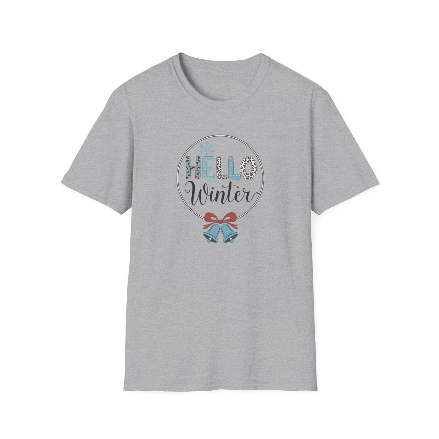 Hello Winter Unisex Softstyle T-Shirt | Cozy Seasonal Tee for Celebrations