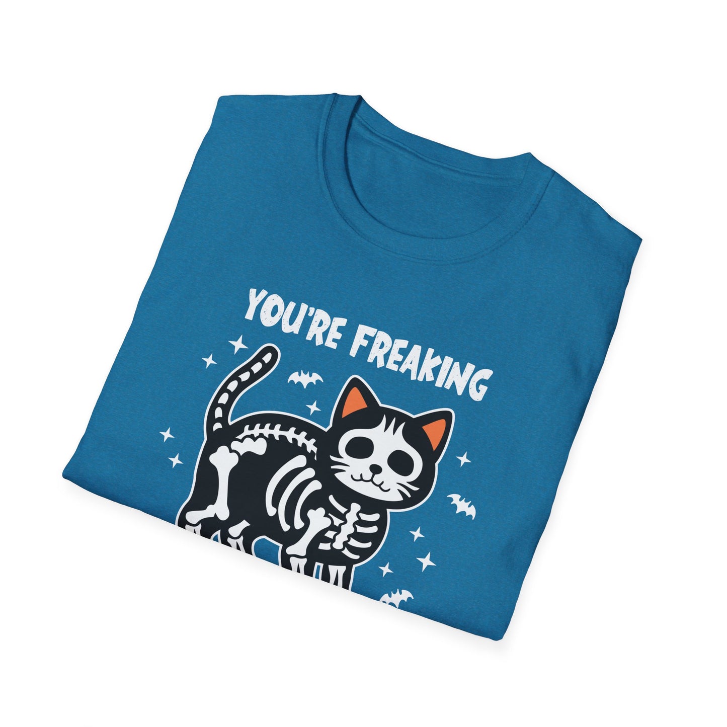 You're Freaking Meowt Skeleton Cat Unisex Softstyle Halloween T-Shirt