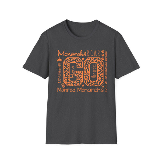 Go  Monarchs Orange Leopard Print Unisex Softstyle T-Shirt